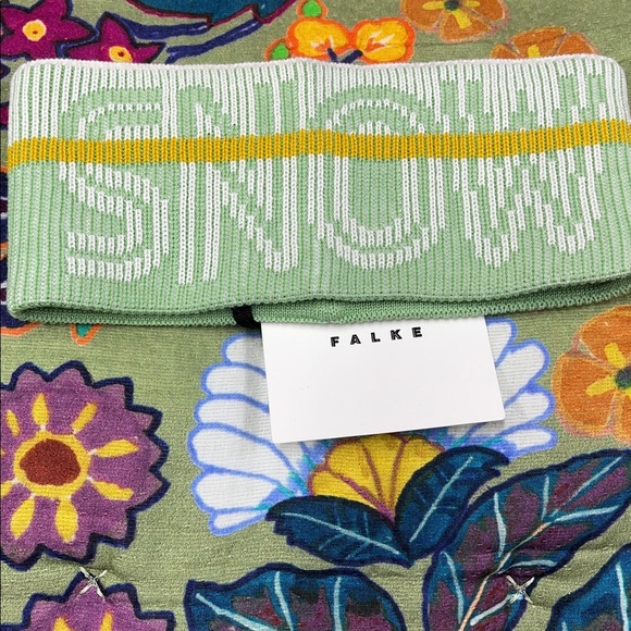 Free People X Falke Snow Green and Yellow Knit Headband Ear Warmer New - Picture 3 of 3